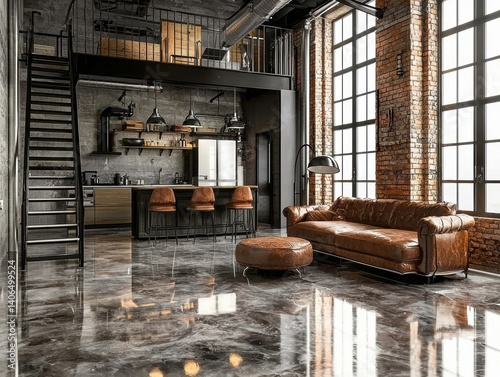 Transforming an industrial loft open pipe ventilation urban space interior design modern environment aesthetic concept