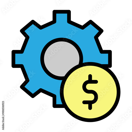 Cost Control Vector Filled Icon Design