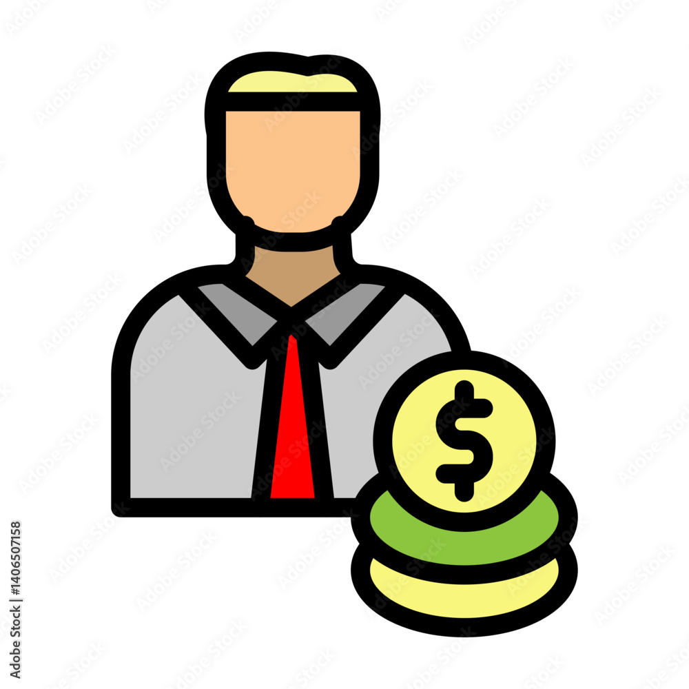 Financial Advisor Vector Filled Icon Design Financial Advisor Vector Filled Icon Design