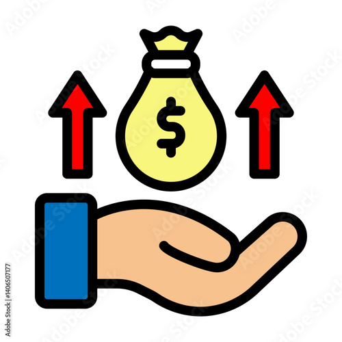 Revenue Stream Vector Filled Icon Design
