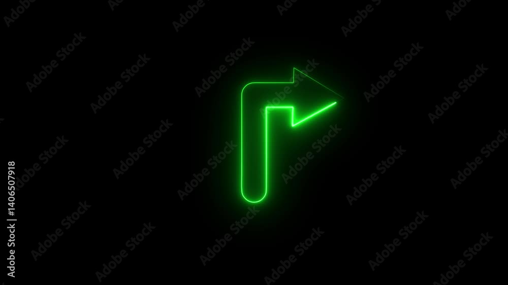 Glowing neon a glowing right arrow, designed with a neon effect The arrow has a sleek, sharp turn, indicating a direction to the left against a dark background, which enhances its luminous appearance. Glowing neon a glowing right arrow, designed with a neon effect The arrow has a sleek, sharp turn, indicating a direction to the left against a dark background, which enhances its luminous appearance.