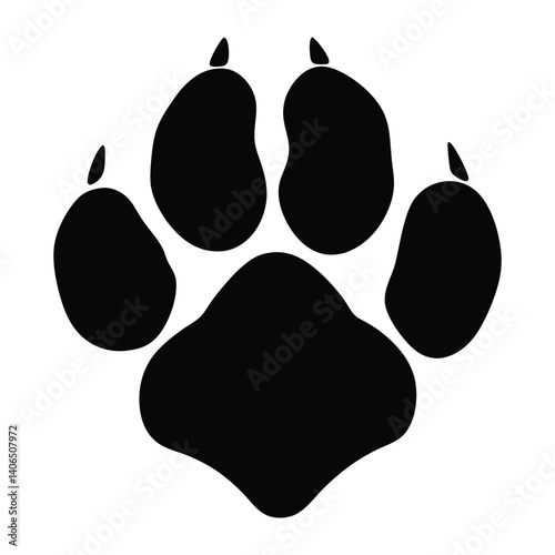 Obraz na płótnie Animal paw vector silhouette w salonie