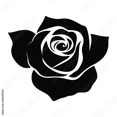 Obraz na płótnie Rose vector silhouette w salonie