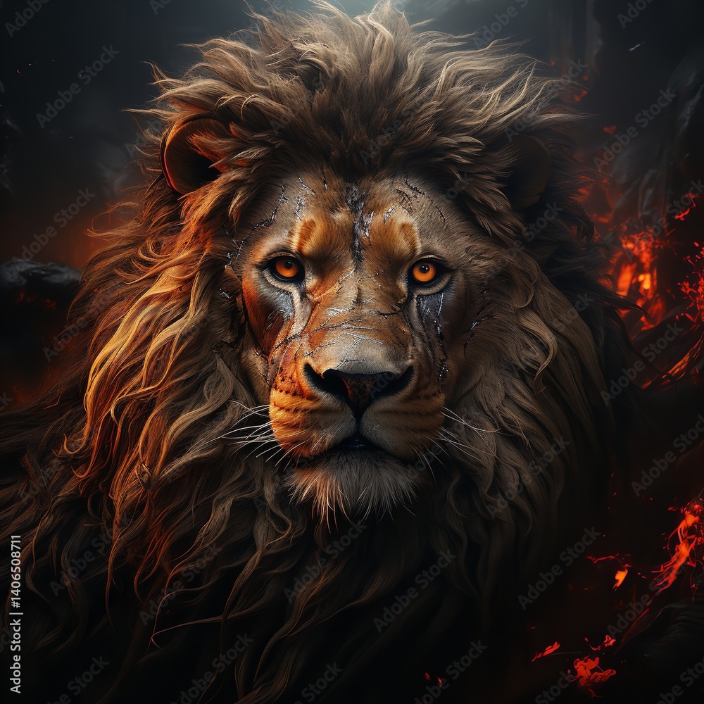 Fototapeta premium Lion Stylize.