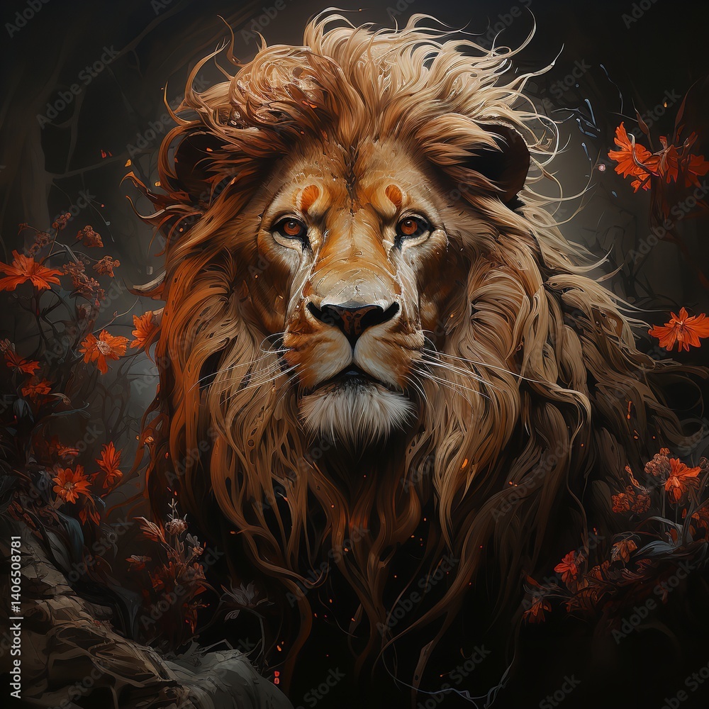 Naklejka premium Lion Stylize.