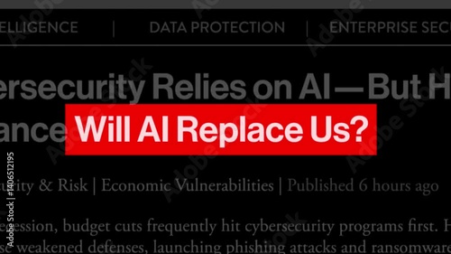 will ai replace us news article headline text animation 