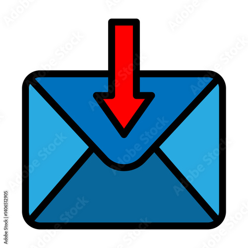 Incoming Mail Vector Filled Icon Design