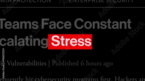 black and white stress news headline text animation