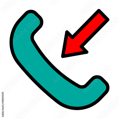 Incoming Call Vector Filled Icon Design
