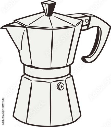 Vector Line Drawing of Coffee Maker