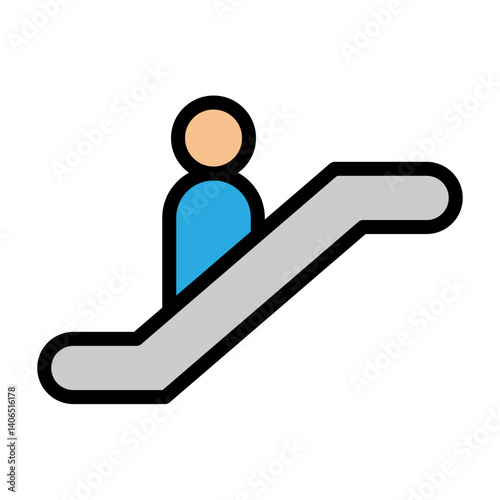 Escalator Vector Filled Icon Design