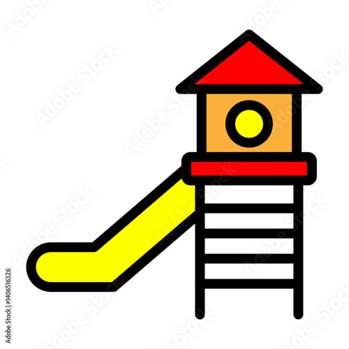 Kids Play Area Vector Filled Icon Design