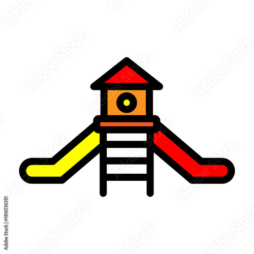 Kids Play Area Vector Filled Icon Design