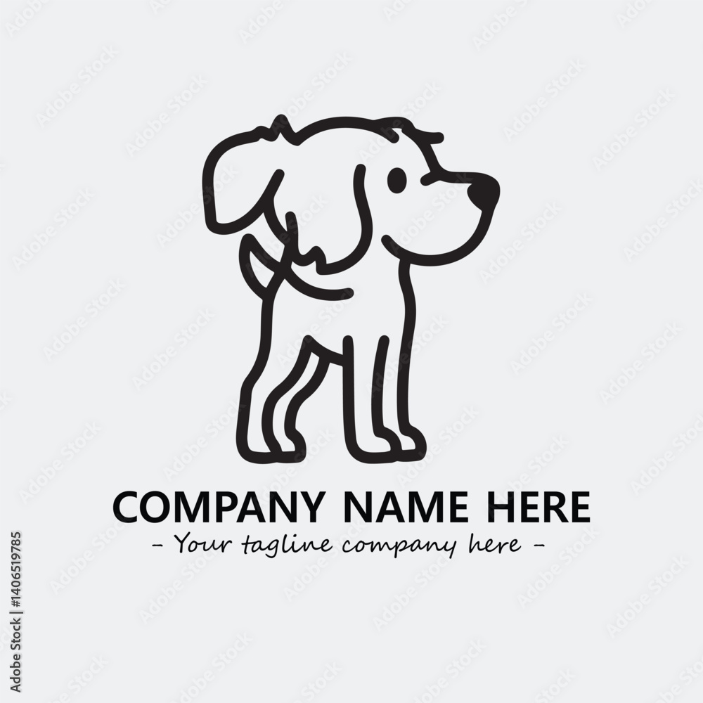 Fototapeta premium Dog illustration black and white for logo company vector image