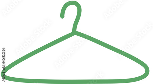 Plastic Clothes Hanger Hand Drawn Flat Vector Illustration