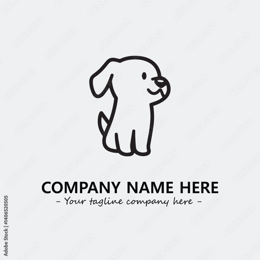 Dog illustration black and white for logo company vector image
Dog illustration black and white for logo company vector image