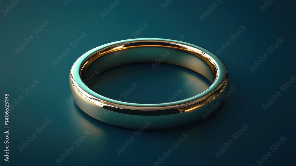 A polished gold ring sits alone on a smooth surface, reflecting light and showcasing its elegant design. A polished gold ring sits alone on a smooth surface, reflecting light and showcasing its elegant design.