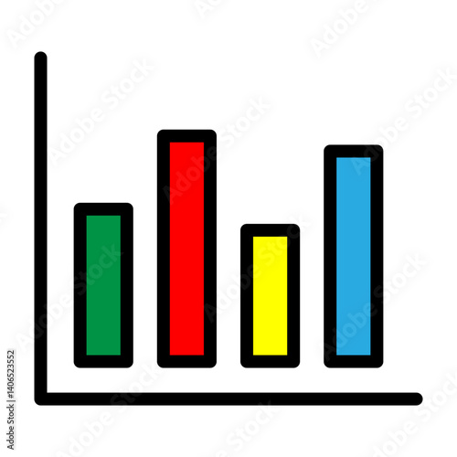 Statistical Chart Vector Filled Icon Design