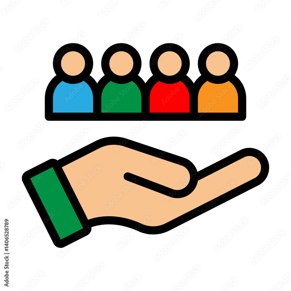 Community Outreach Vector Filled Icon Design