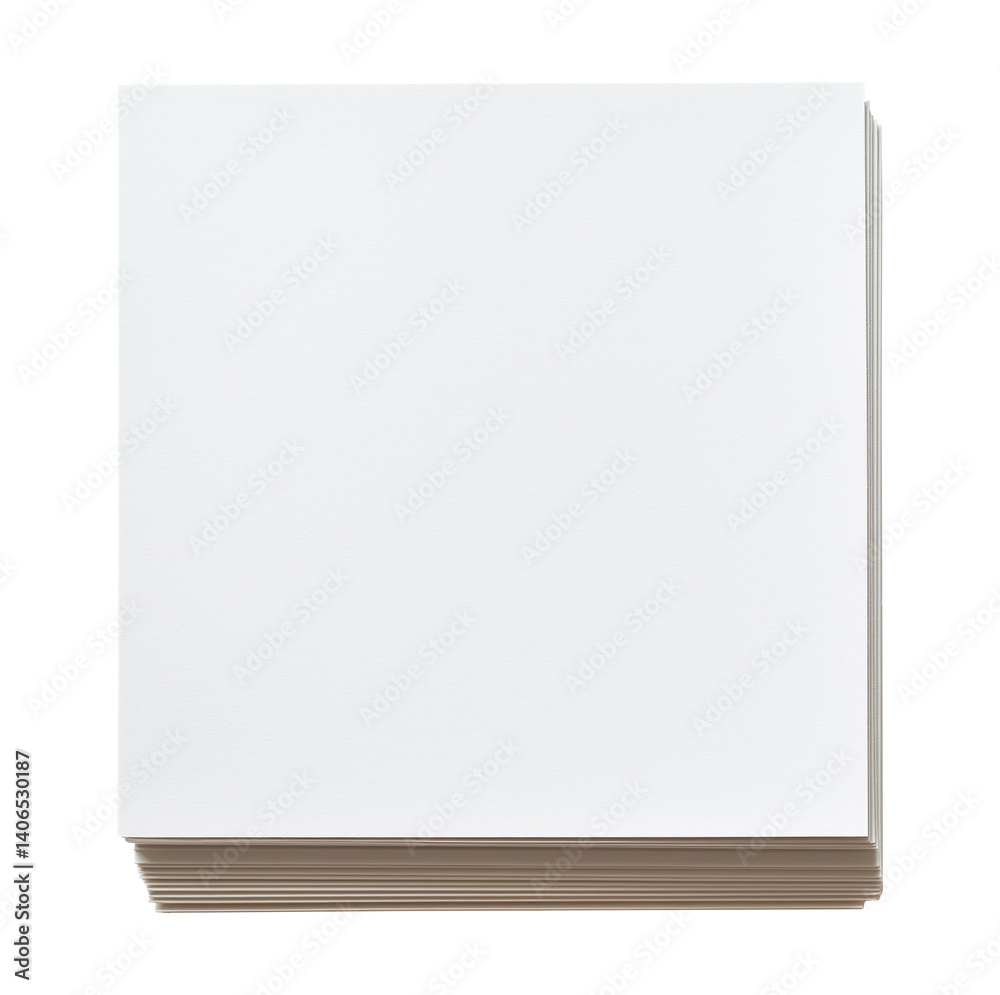 Stack of blank white paper, top view, isolated on transparent background Stack of blank white paper, top view, isolated on transparent background