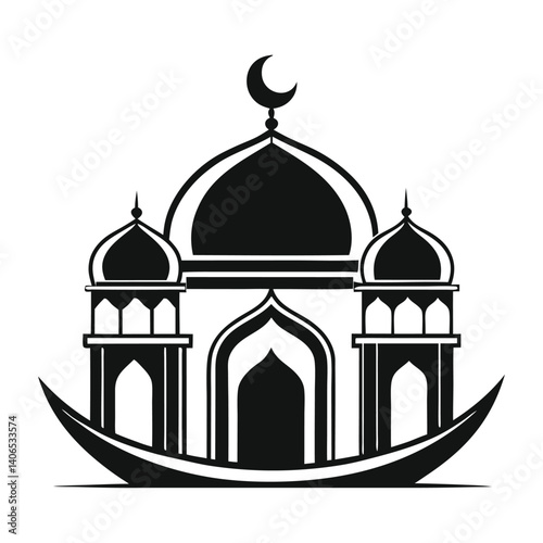 Smooth-Flowing Mosque Lines Forming a Balanced Spiritual Structure
