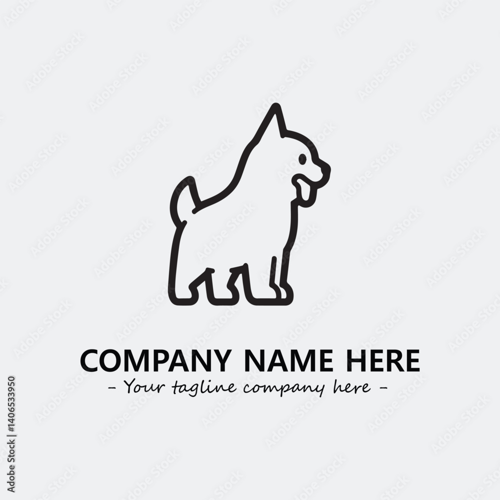 Dog illustration black and white for logo company vector image
Dog illustration black and white for logo company vector image