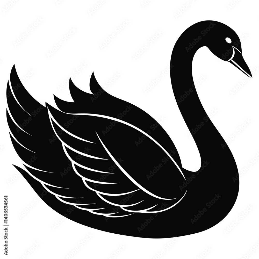 Obraz premium swan vector sihouette