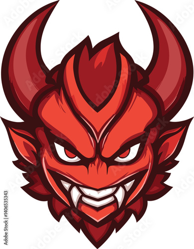 red devil head with wings