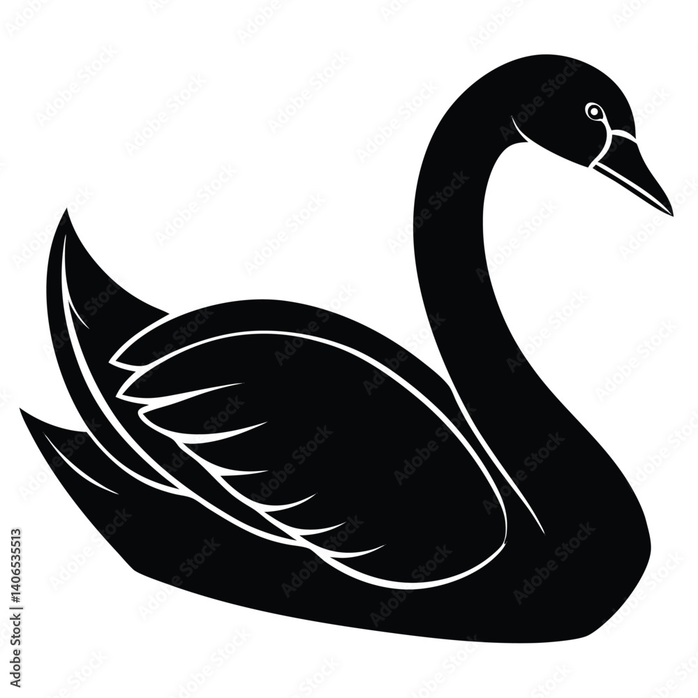 Obraz premium swan vector sihouette
