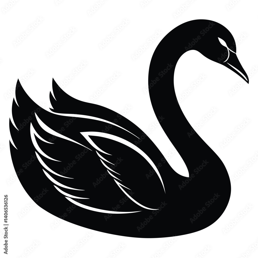 Obraz premium swan vector sihouette