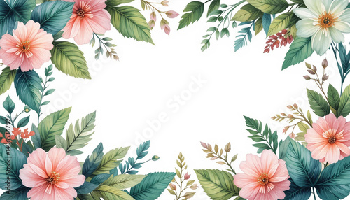 floral frame with flowers