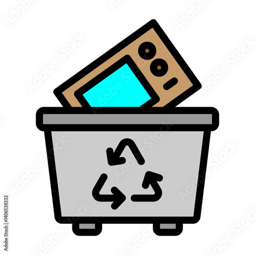 EWaste Vector Filled Icon Design