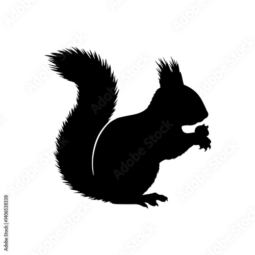 Red squirrel silhouette vector flat illustration design.