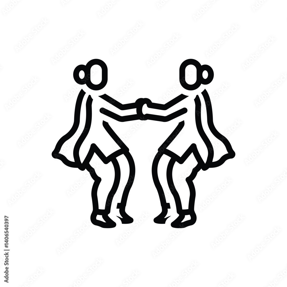 Black line icon for gidda dance