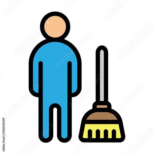 Sanitation Worker Vector Filled Icon Design