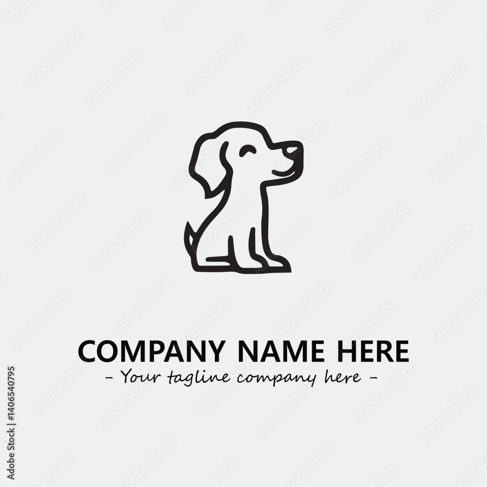 Dog illustration black and white for logo company vector image
Dog illustration black and white for logo company vector image