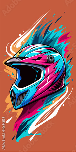 Colorful Motocross Helmet Design