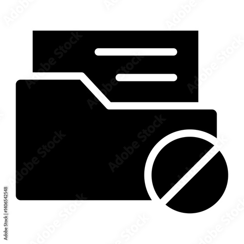 Block Folder Glyph Icon