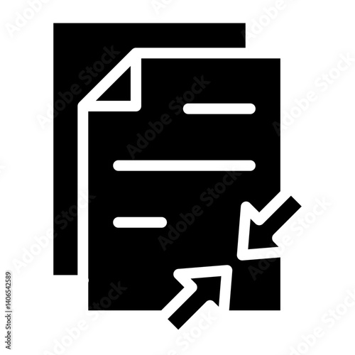 Compress Document Glyph Icon