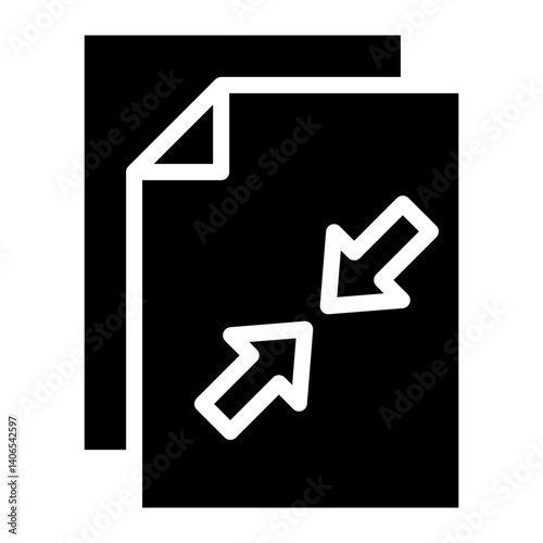 Compress Document Glyph Icon