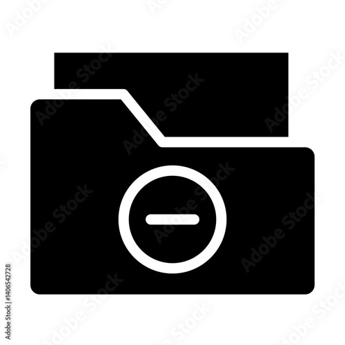 Delete Folder Glyph Icon