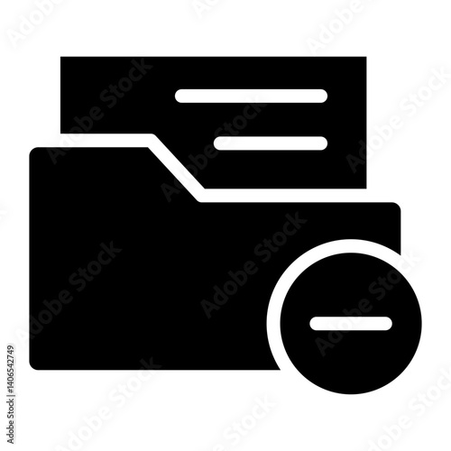 Delete Folder Glyph Icon
