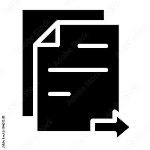 Move Out Document Glyph Icon