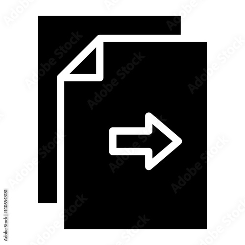 Move Out Document Glyph Icon