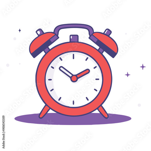Simple vector illustration of an alarm clock 