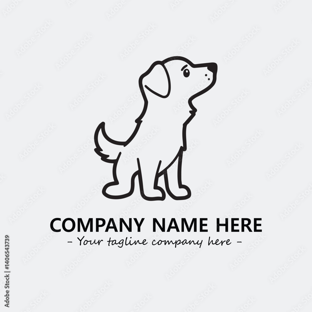 Obraz premium Dog illustration black and white for logo company vector image