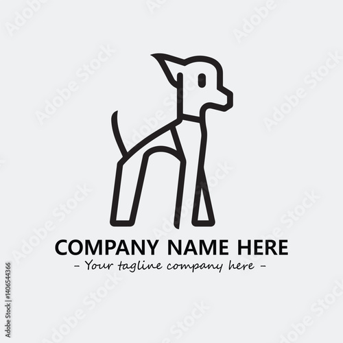 Dog illustration black and white for logo company vector image
