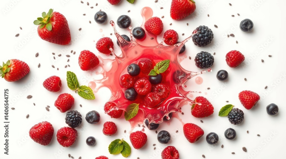 Mixed Berries Splash with Strawberries, Blueberries, and Blackberries on Gray Background – Fresh Fruit Explosion Concept
Mixed Berries Splash with Strawberries, Blueberries, and Blackberries on Gray Background – Fresh Fruit Explosion Concept