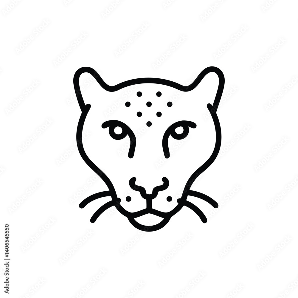 Minimalist Panther Face Illustration Vector Design Animal Head Icon Line Art Minimalist Panther Face Illustration Vector Design Animal Head Icon Line Art