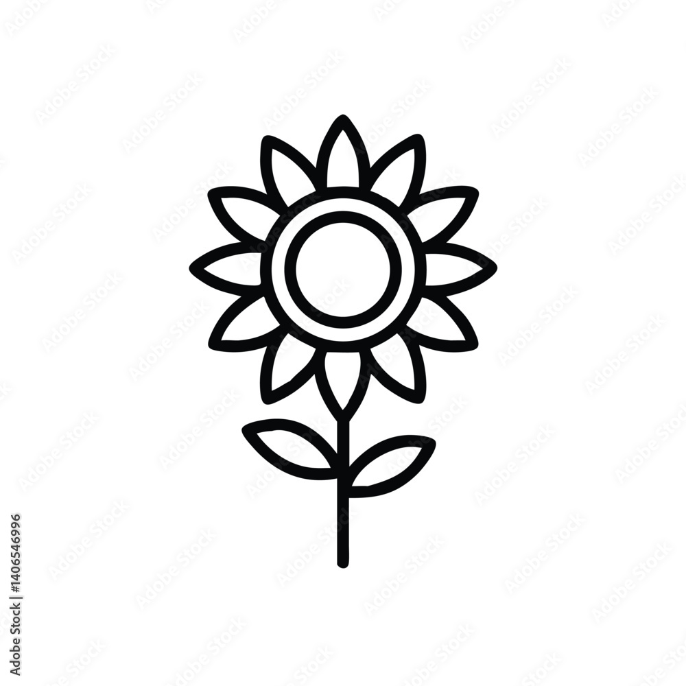 Minimalist Sunflower Icon Vector Illustration For Graphic Design And Decoration Elements Minimalist Sunflower Icon Vector Illustration For Graphic Design And Decoration Elements